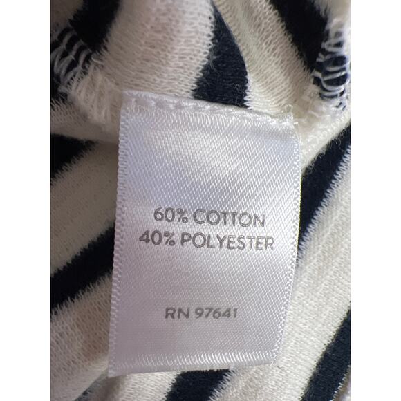J.Jill Wearever Collection Striped Top Women’s XL Navy Cream Cotton Blend - Picture 3 of 6